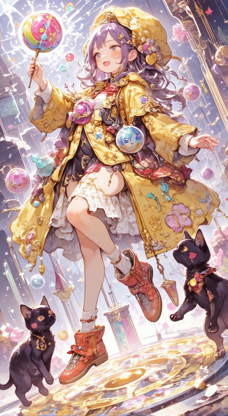 character: Outfit: Yellow frilly dress. The dress has a pattern of musical notes and a large ribbon on the chest. The dres...