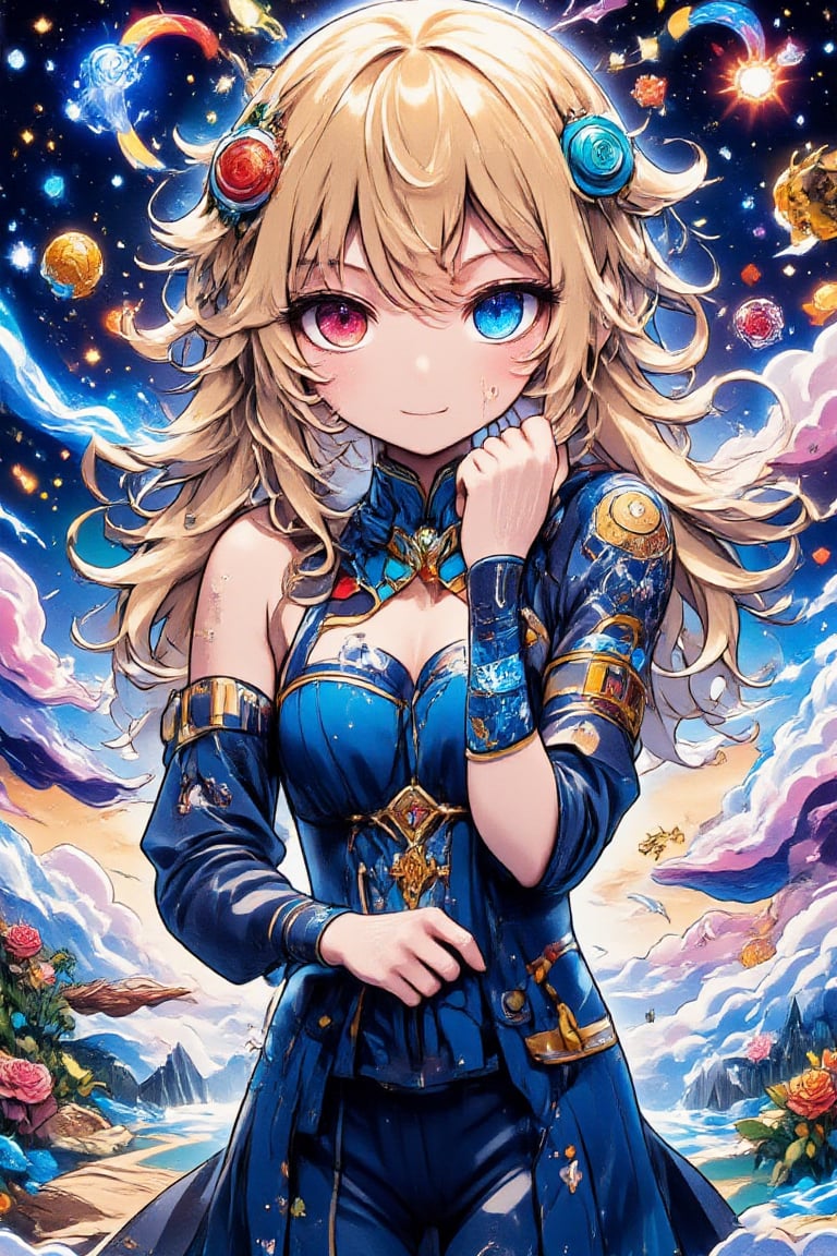 A whimsical scene unfolds as a cute alien girl with long hair and an infectious smile beams at us from beyond our realm. H...