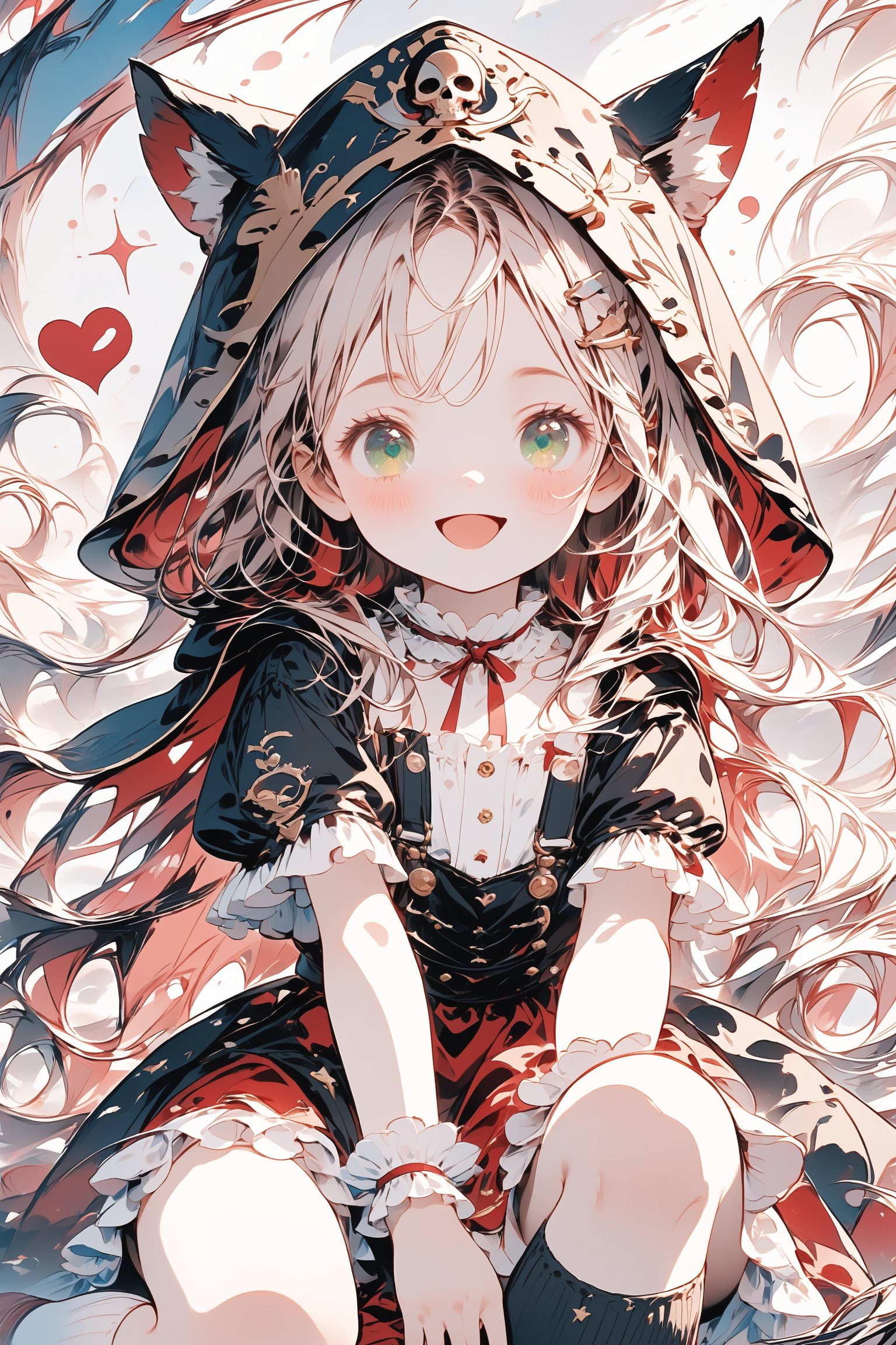 A captivating Chibi portrait! A solo girl with long,  flowing hair and a charming smile gazes directly at the viewer. Her...