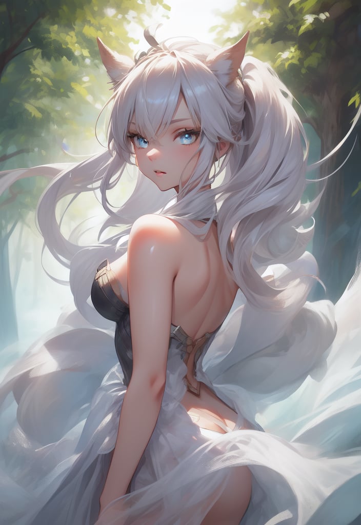 In a mesmerizingly vivid digital anime, a majestic centaur girl of ethereal beauty gallops through a mystical forest. The image captures the creature in breathtaking detail, with shimmering silver fur, flowing mane of iridescent colors, and eyes that sparkle like twinkling stars. The intricate digital painting showcases the centaur's elegant form and graceful movement with stunning realism, evoking a sense of wonder and enchantment. Each pixel is carefully crafted, enhancing the otherworldly and divine essence of this mythical being.