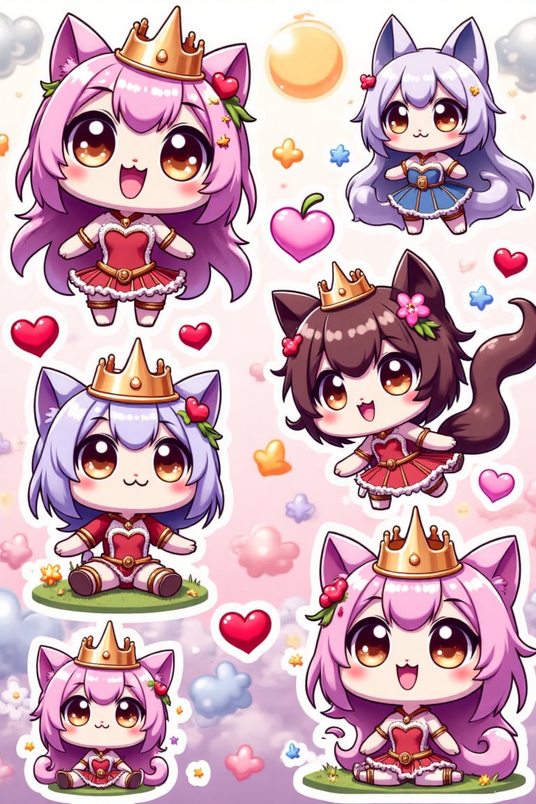 Imagine it with your wonderful imagination. Stickers of dreamy "art toy" characters. Dreamy backing,  vivid colors. UHD. 8...
