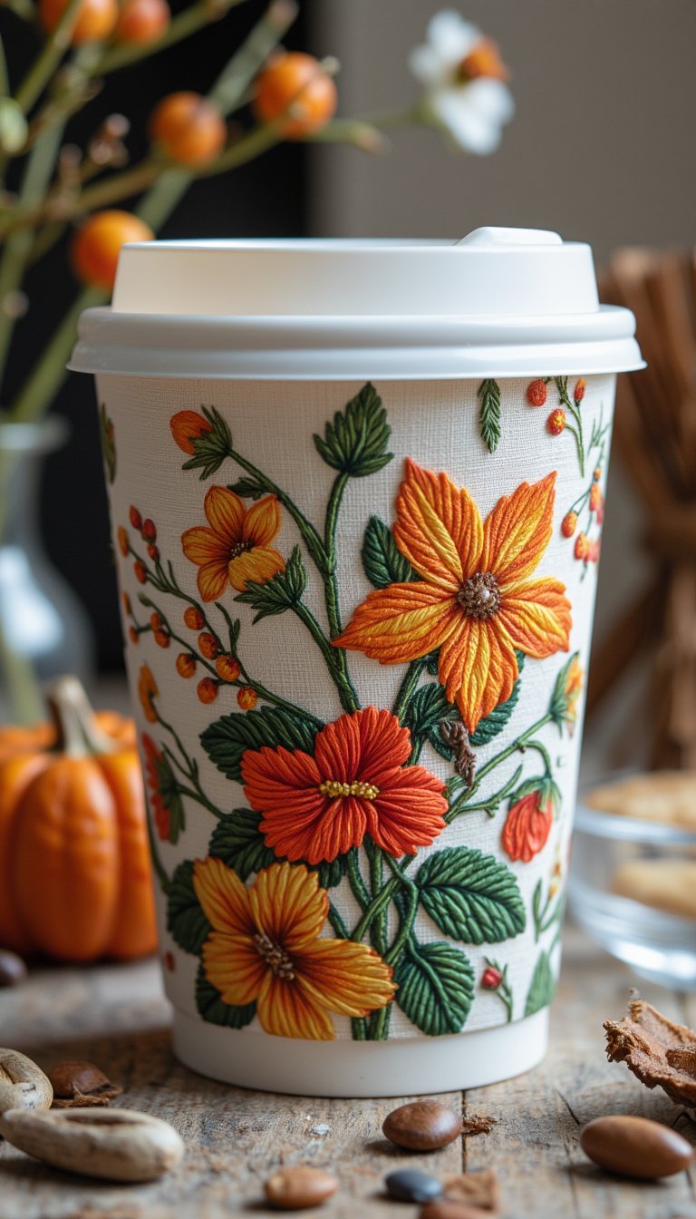 Embroidery designs that capture the essence of autumn,  fall,  and winter by Neo_Ryo on Tensor.Art