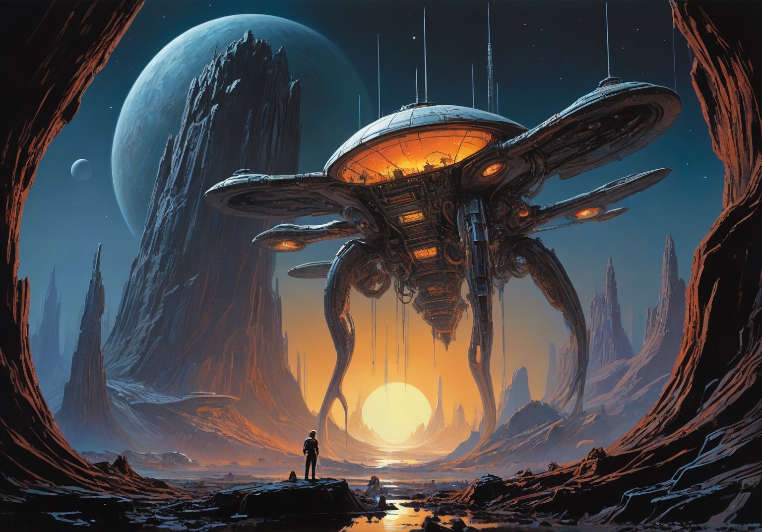 alien planet,  alien night sky, by Crystalballmech on Tensor.Art