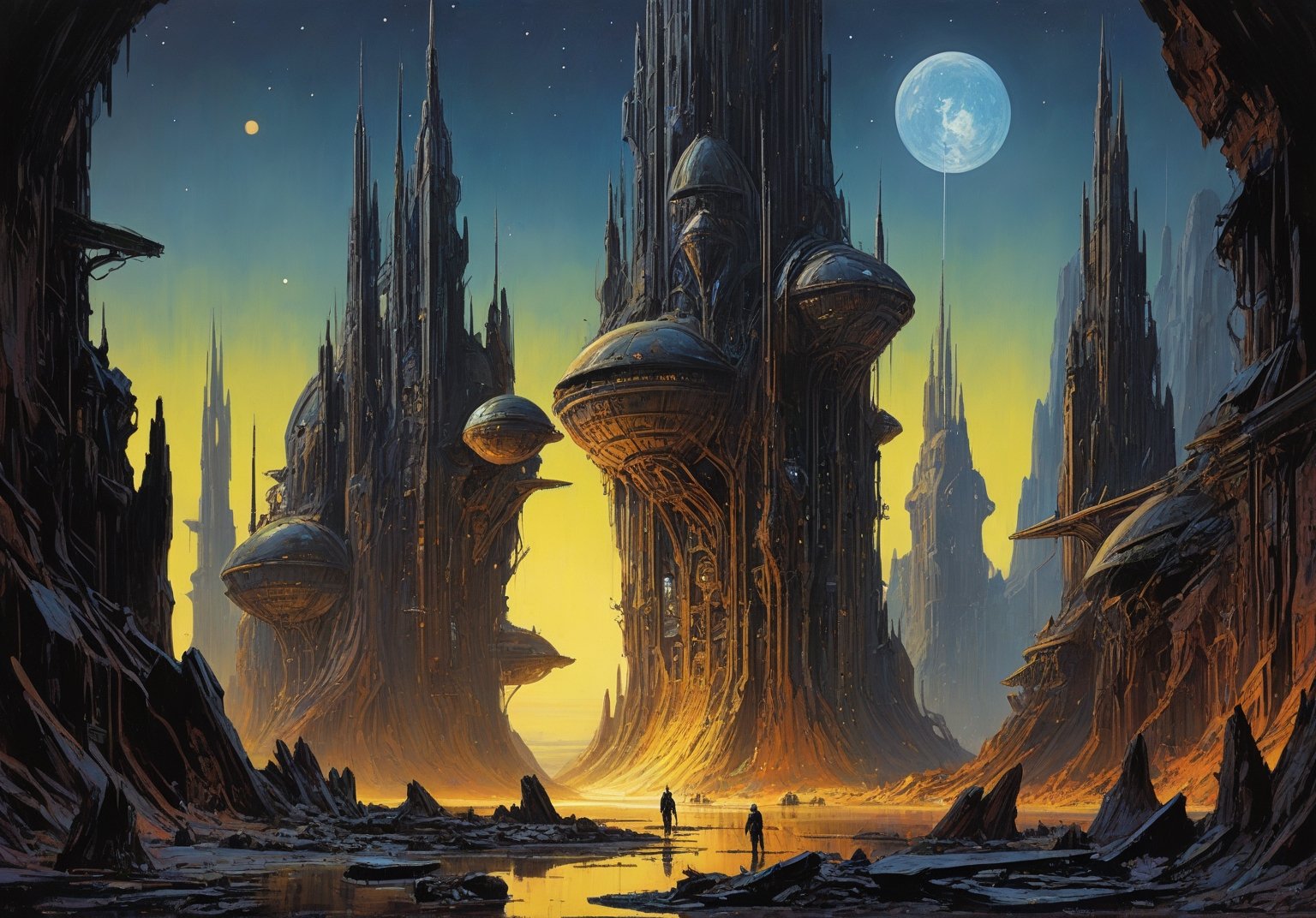 alien planet,  alien night sky, by Crystalballmech on Tensor.Art