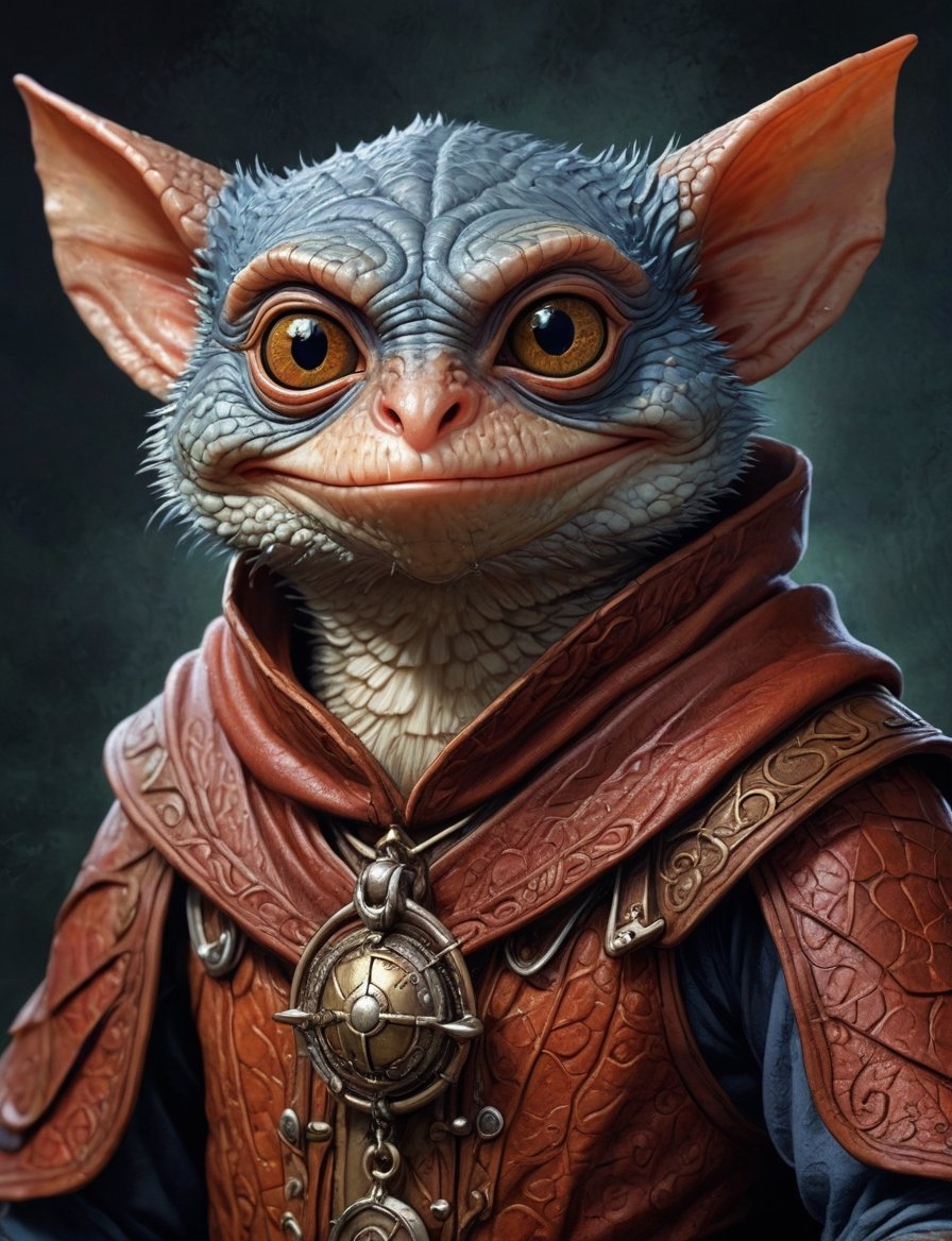 head and shoulders portrait,  Kobold wizard character scales,  sorcerer by Crystalballmech on Tensor.Art