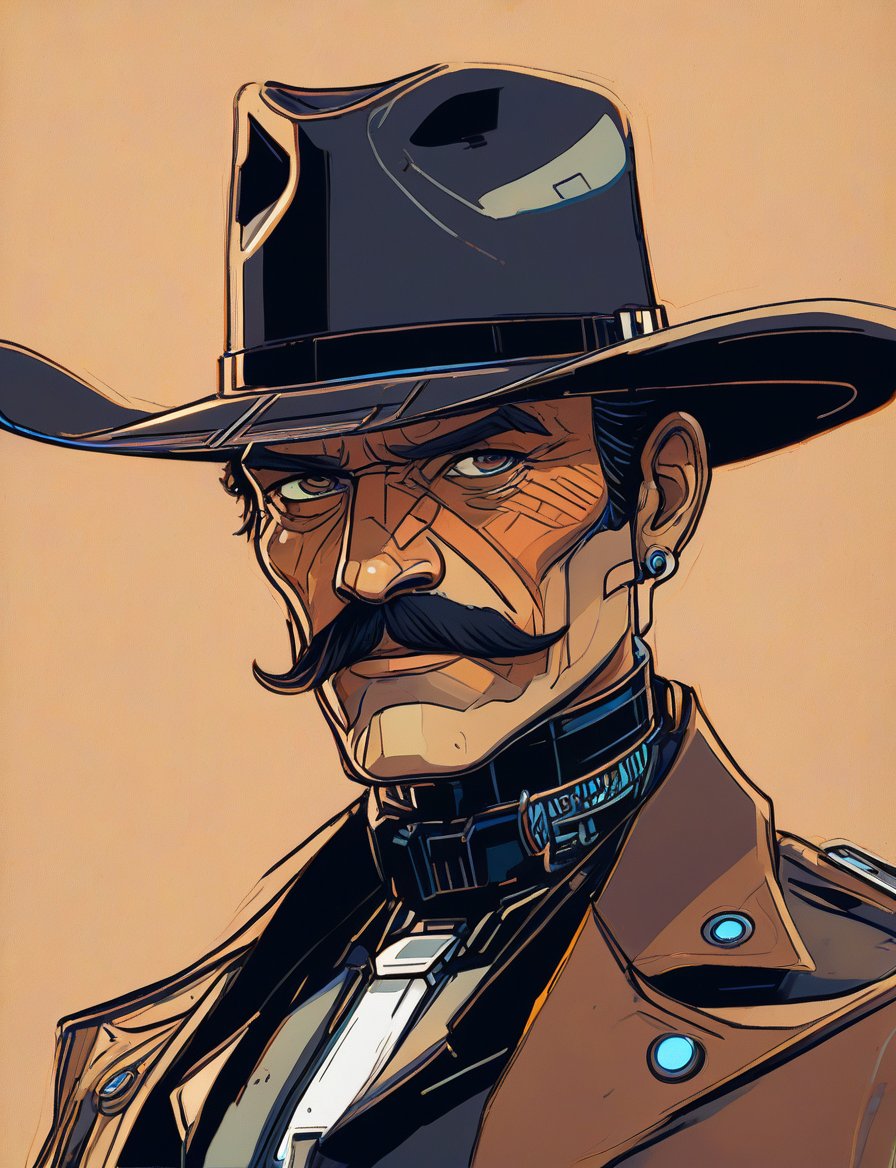 anthropomorphic man with an amazing handlebar mustache ,  gritty fantasy, by Crystalballmech on Tensor.Art