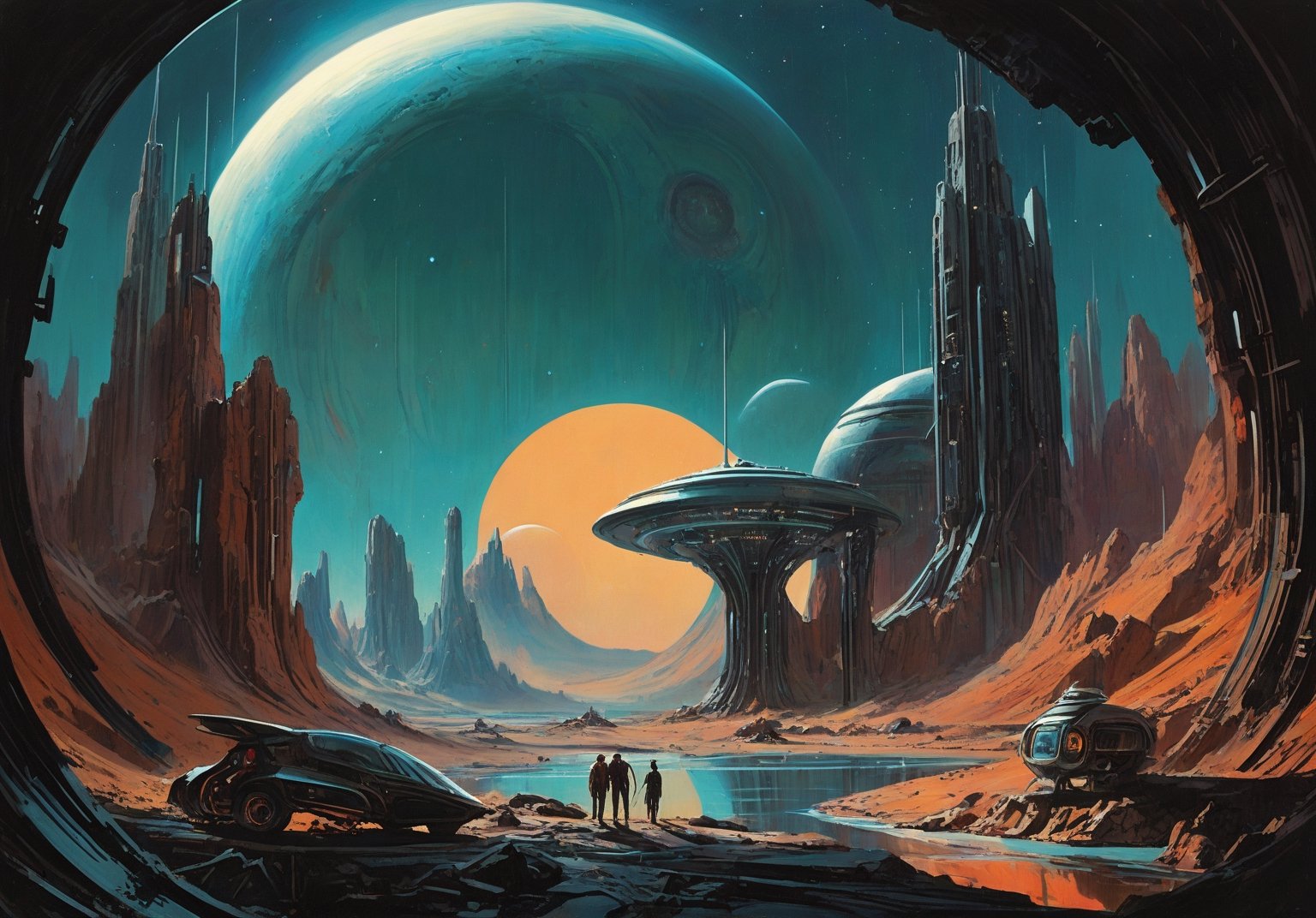 alien planet,  night,  nebula by Crystalballmech on Tensor.Art