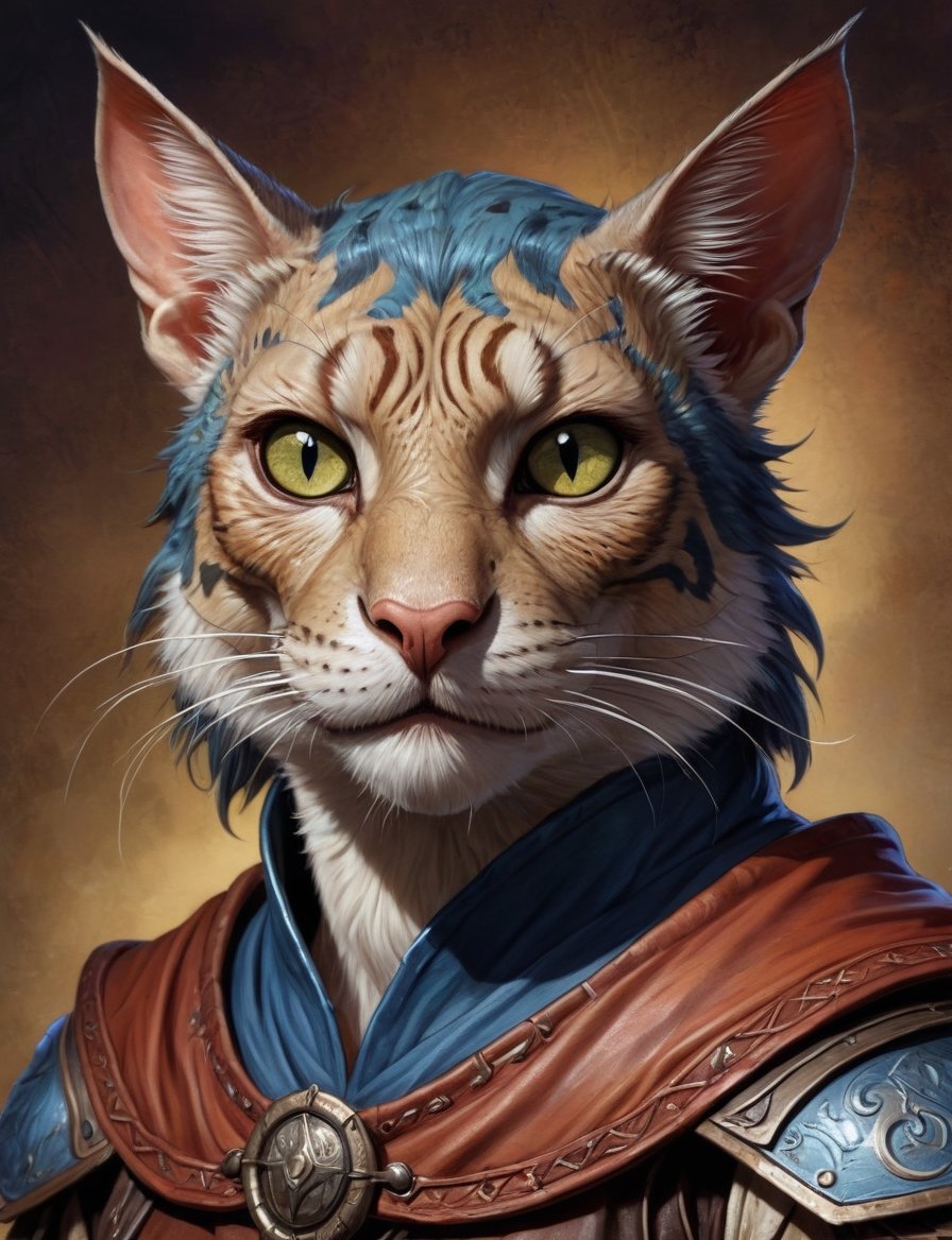 head and shoulders portrait,  as feline elf wizard character scales,  sorcerer by Crystalballmech on Tensor.Art