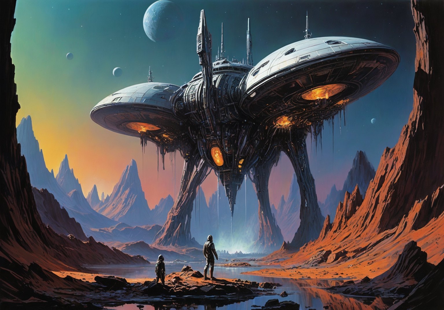 alien planet,  alien night sky, by Crystalballmech on Tensor.Art