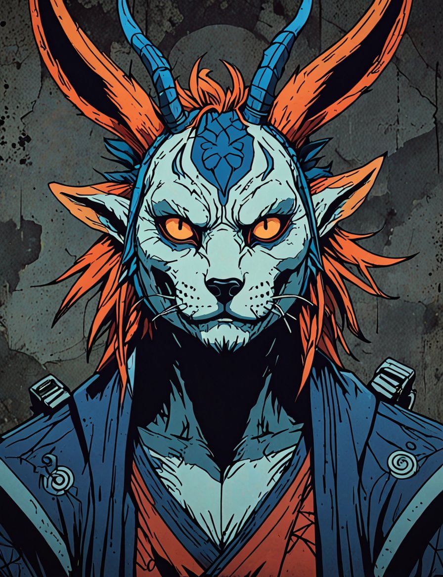 red,  orange,  blue by Crystalballmech on Tensor.Art