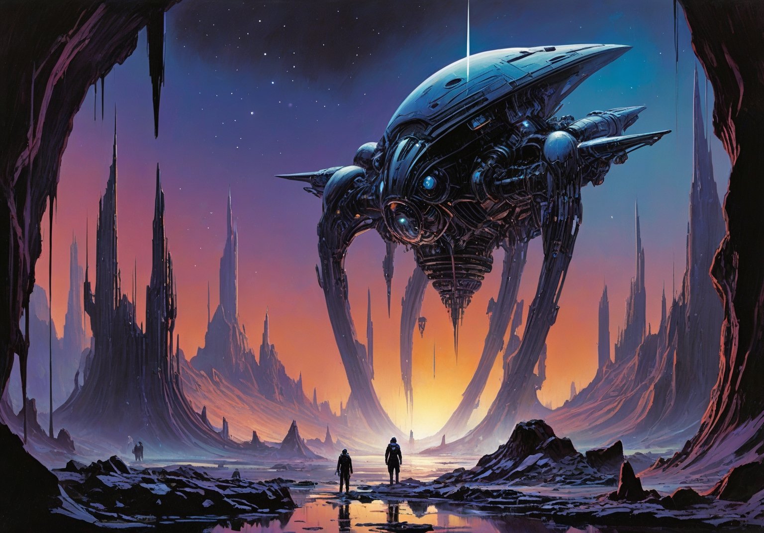 alien planet,  alien night sky, by Crystalballmech on Tensor.Art