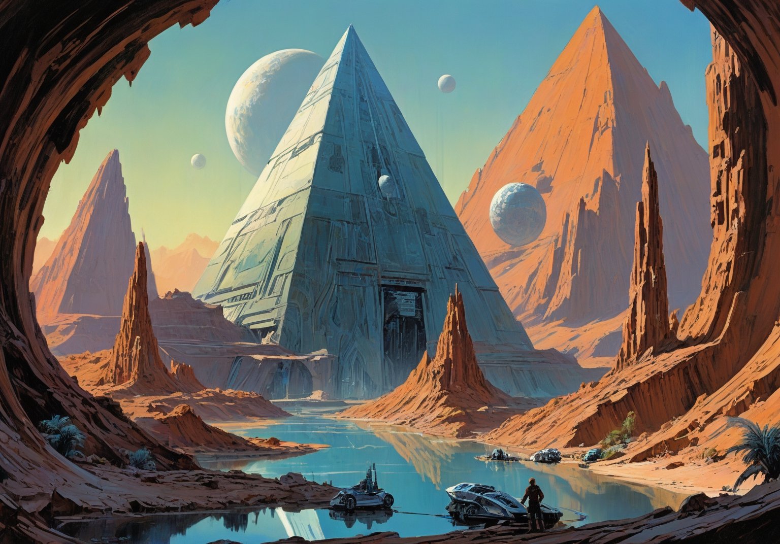 alien planet,  azure sky, by Crystalballmech on Tensor.Art