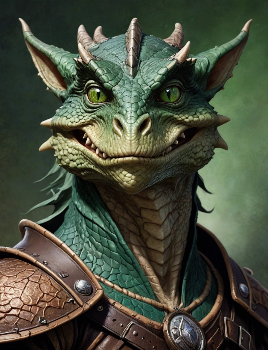 head and shoulders portrait,  Kobold Dragonborn small wizard character scales,  sorcerer by Crystalballmech on Tensor.Art