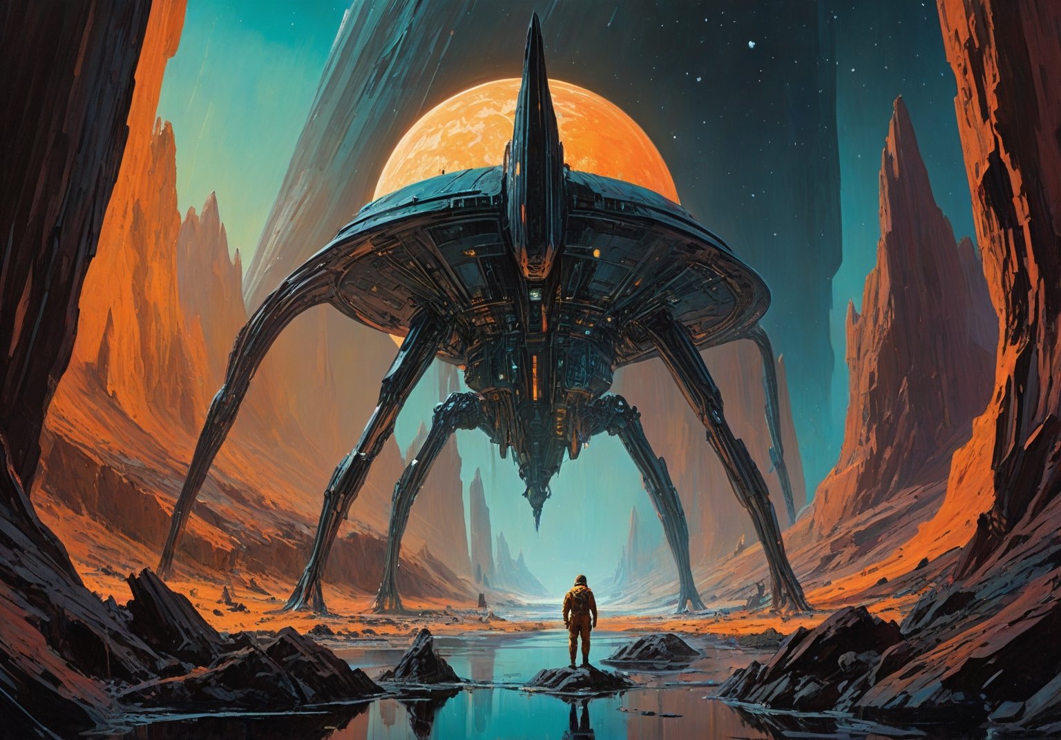 alien planet,  alien night sky, by Crystalballmech on Tensor.Art