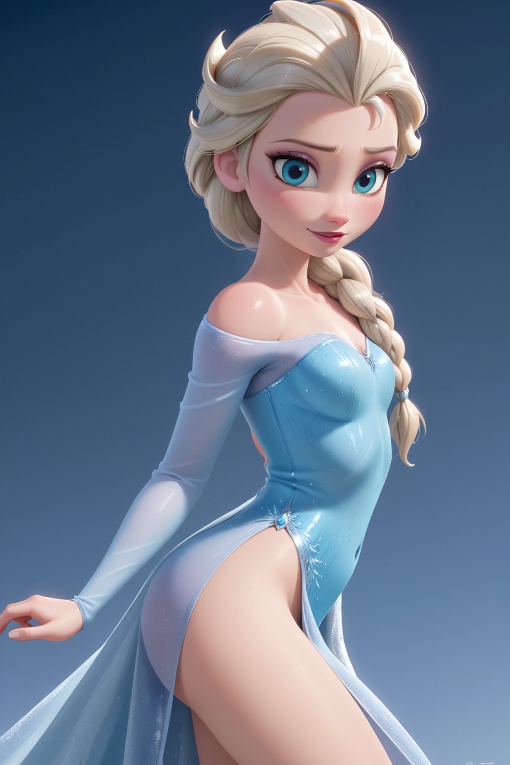 Elsa as pinup girl with tattos