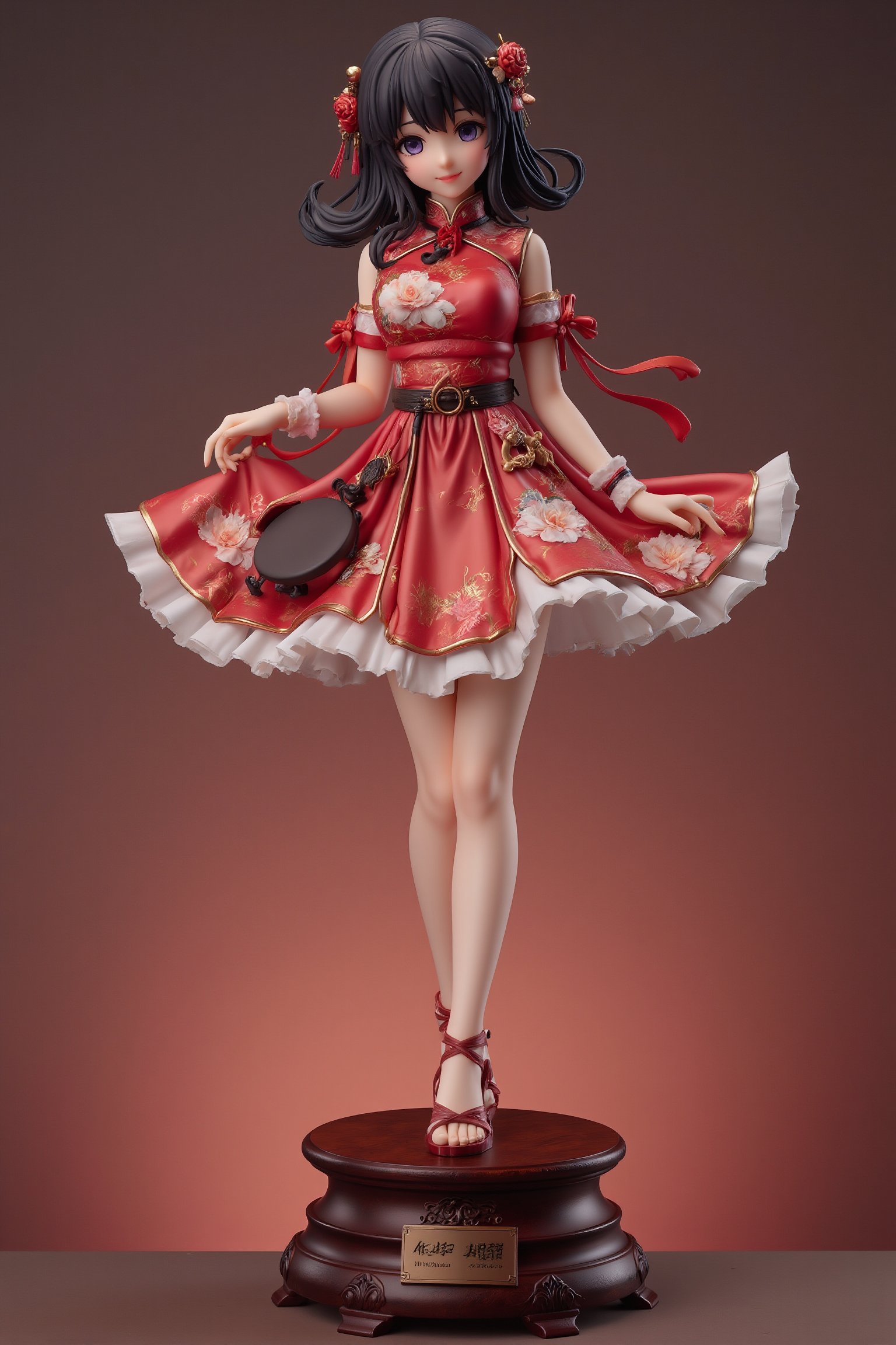 Resin figure about a very beautiful girl,  black hair,  hime cut hairstyle by -JSP- on Tensor.Art