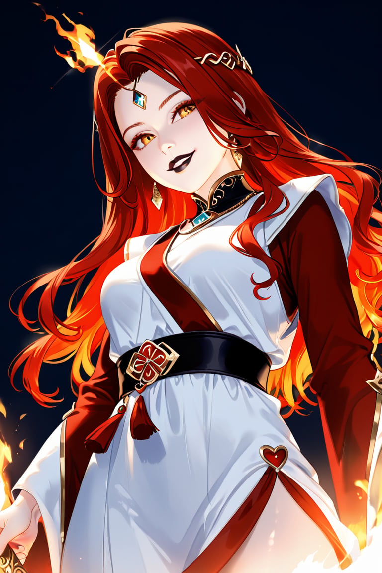 Prompt: (Clear High Definition: 1.1),  (Breathing fire from her whole body,  overall white and ivory theme) by Sam9555 on...