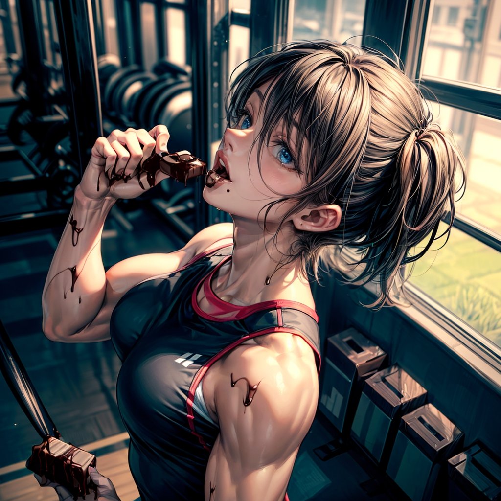 Valentine's Day chocolate,  1girl solo with muscularity, by みるき～PAI (Milky) on Tensor.Art