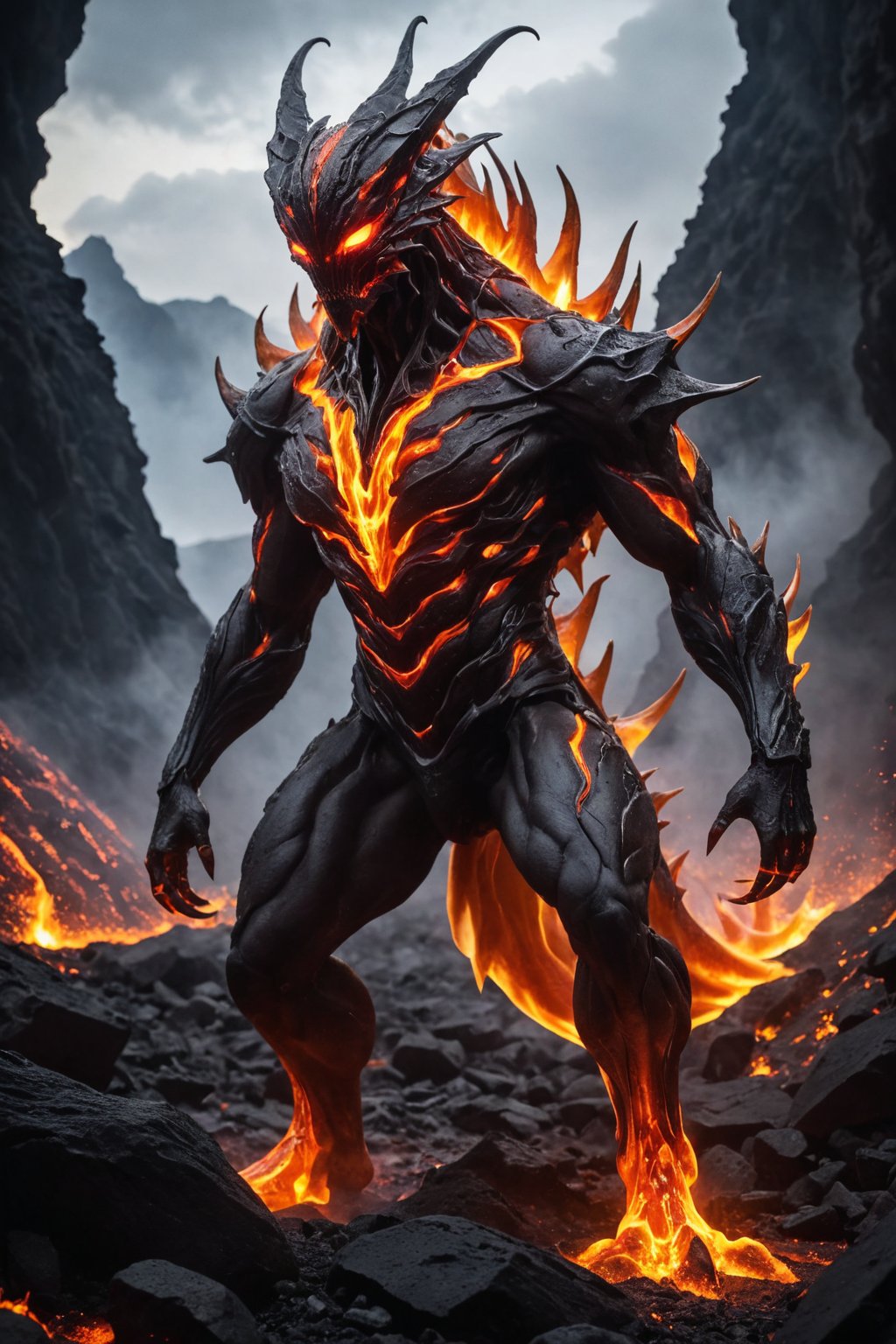 A bizarre and otherworldly creature,  seemingly formed from the merging of an alien being and the raw,  primal forces of a...