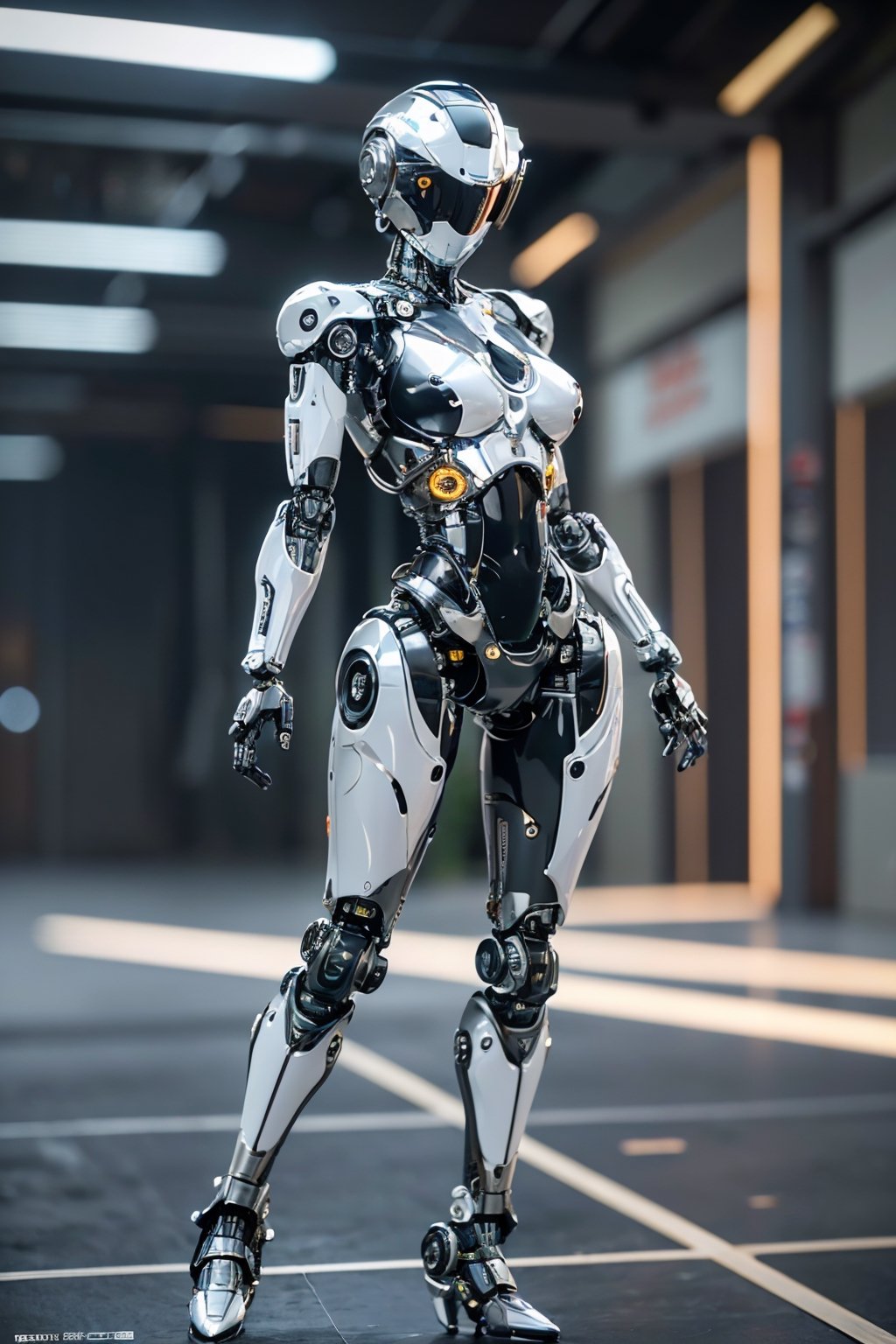 ((high resolution)), ((8K)), ((incredibly absurdres)), break. (super detailed metallic skin), (extremely delicate and beautiful:1.3) ,((looking back:1.8)), break, ((one female robot:1.5)), ((slender body)), ((medium breasts)), break. (beautiful hand), ((metalic body:1.5)) , ((cyber helmet with full-face mask:1.4)) ,break. ((no hair:1.3)) ,break. ((intricate internal structure)), ((brighten parts:1.5)), break. ((robotic face:1.2)), (robotic arms), (robotic legs), (robotic hands), ((robotic joint:1.2)), (Cinematic angle), (ultra fine quality), (masterpiece), (best quality), (incredibly absurdres), (fhighly detailed), highres, high detail eyes, high detail background, sharp focus, (photon mapping, radiosity, physically-based rendering, automatic white balance), masterpiece, best quality, ((Mecha body)), furure_urban, incredibly absurdres,science fiction