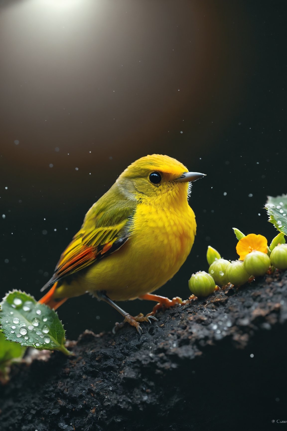 Rain, close-up of begonia flower, canary, beautiful colorful bird, colorful bird, mellow and cute bird (documentary photo: 1.3). BREAK (full body shot: 1.2), perched on a branch, creative shadow play, eye level, BREAK (shot on Canon EOS 5D: 1.4), Fujicolor Pro film, Miko Lagerstedt style/Liam Wong/Nan Goldin/Lee Friedlander, BREAK (photorealism :1.3), vignette, highest quality, detailed and intricate, original footage, digital painting, moonster

ancient poetry