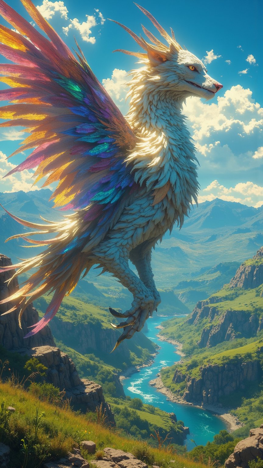 Create a stunning digital artwork of the **Simurgh**,  a mythical bird from Persian mythology. This creature features the...