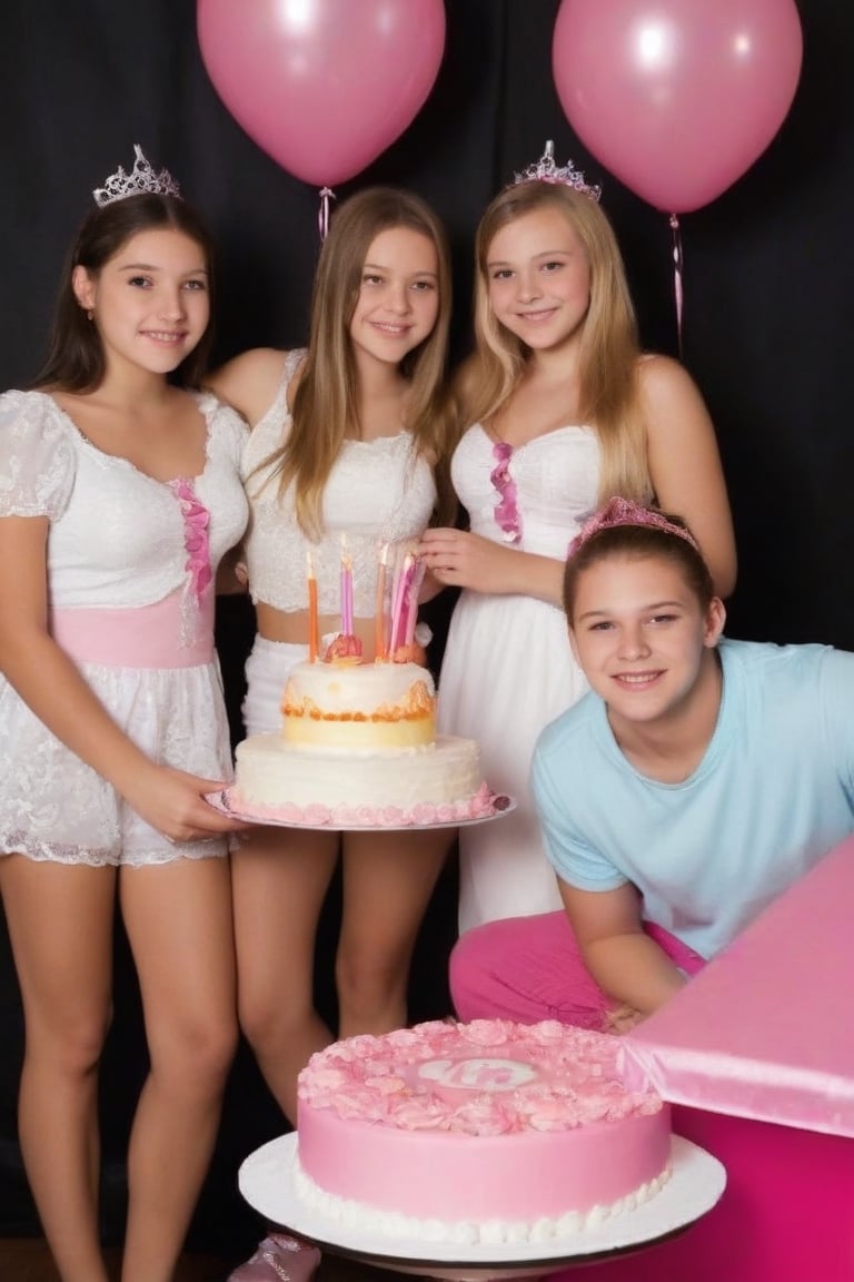 Teenage girls celebrating their 15th birthday at a very nice party by Marcela on Tensor.Art
