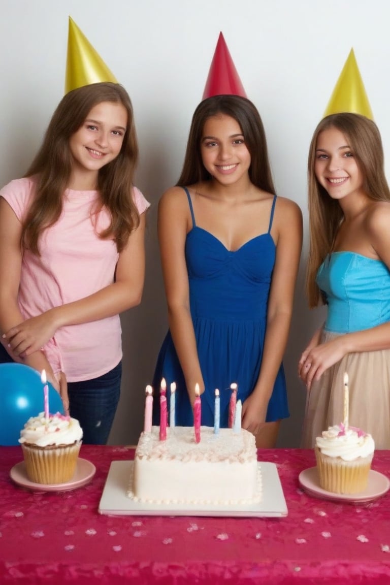 Teenage girls celebrating their 15th birthday at a very nice party by Marcela on Tensor.Art