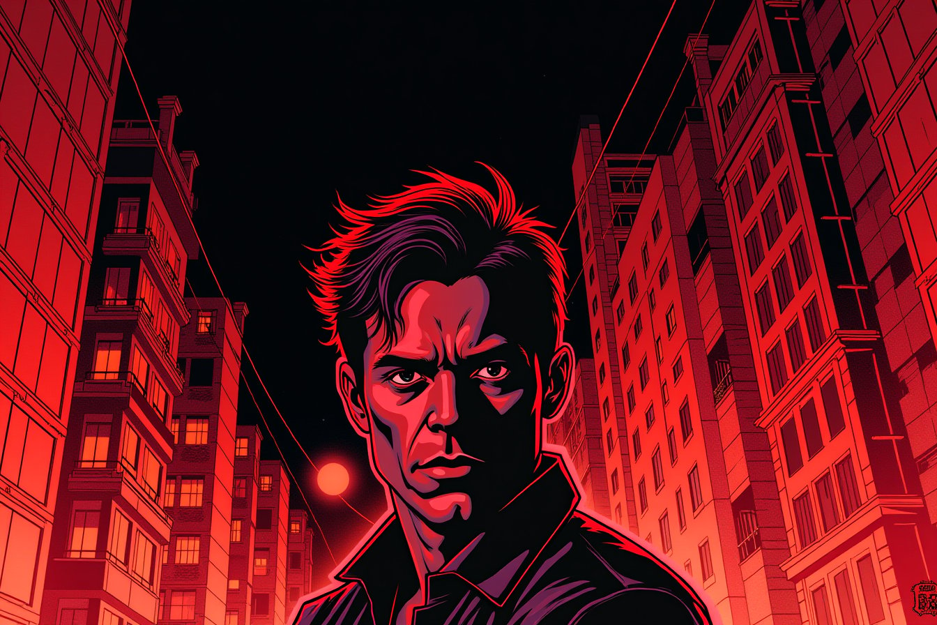 red light street, comic style, sinozick style, bold lines, high quality, masterpiece, dc comics style