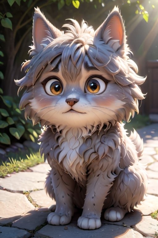 (extremely detailed and realistic CG rendering),best illumination,best shadow,an extremely delicate and beautiful,playfulness and loyalty,furry,adorable companion,expressive eyes,unique personality,cute accessories,outdoor setting,natural lighting