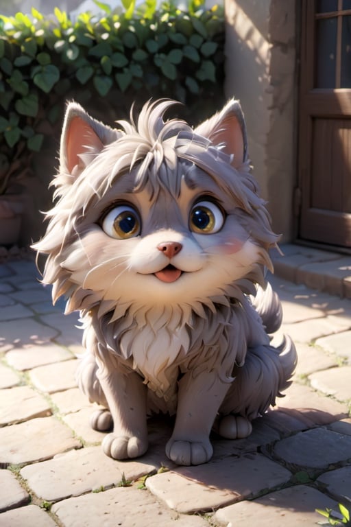 (extremely detailed and realistic CG rendering),best illumination,best shadow,an extremely delicate and beautiful,playfulness and loyalty,furry,adorable companion,expressive eyes,unique personality,cute accessories,outdoor setting,natural lighting