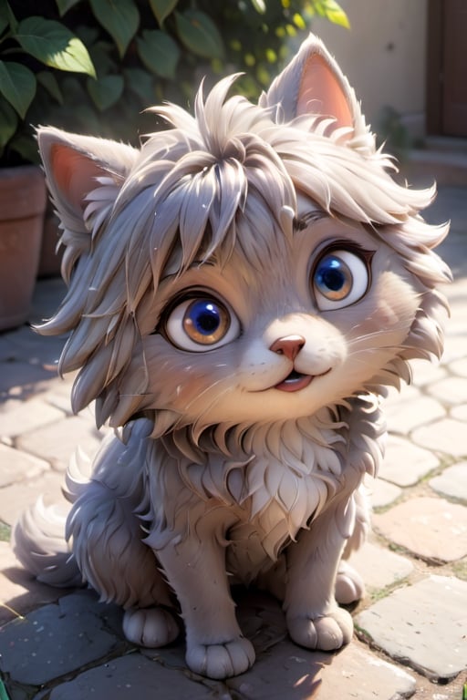 (extremely detailed and realistic CG rendering),best illumination,best shadow,an extremely delicate and beautiful,playfulness and loyalty,furry,adorable companion,expressive eyes,unique personality,cute accessories,outdoor setting,natural lighting