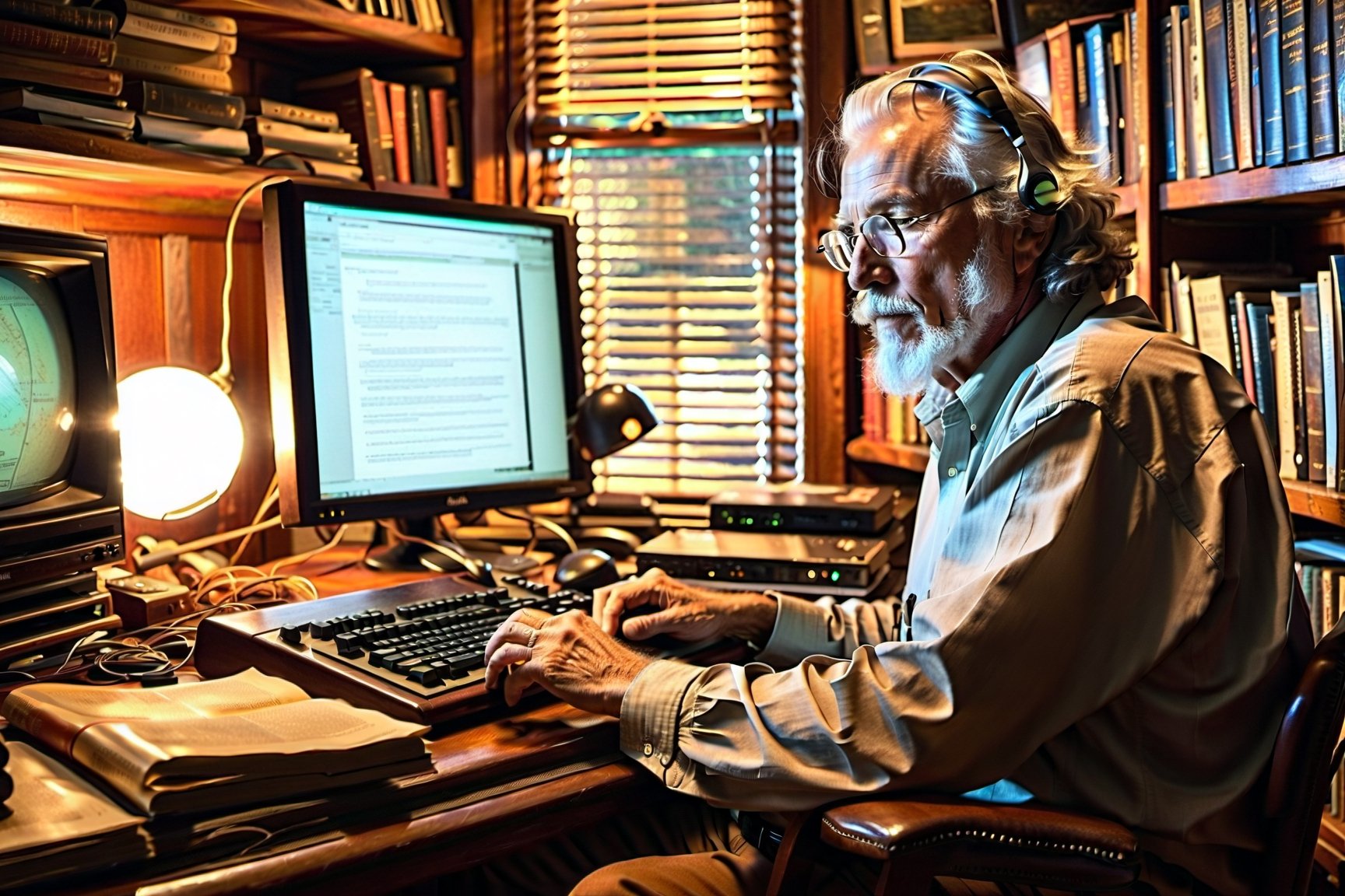 n a cozy corner of his home,  **Mr. Earl Starry**,  a seasoned tech enthusiast by AceStarlord on Tensor.Art