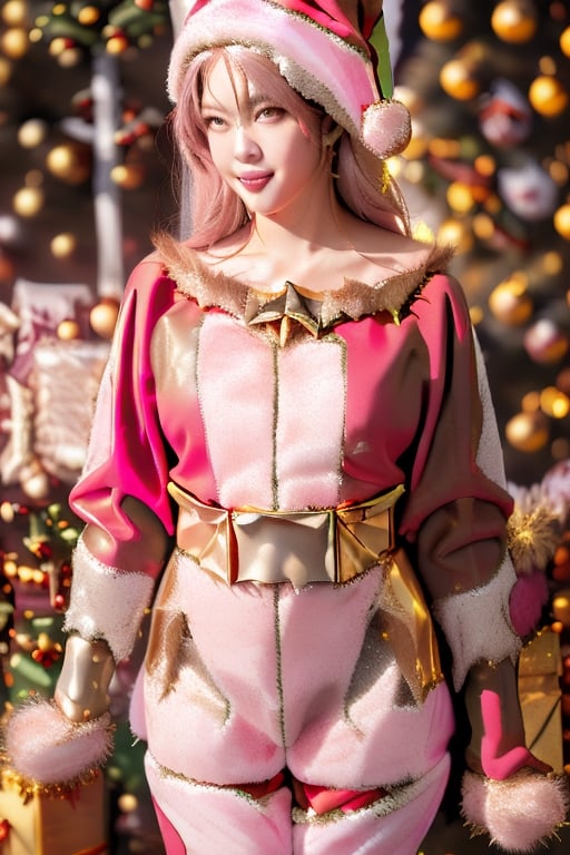 (Beautiful Japanese woman),slim, ((pink and gold Santa Claus costume: 1.5)), Christmas tree, ((Bust shot: )), Shot from below, Surrealism, Super detail, UHD, Masterpiece, Accurate, Anatomically Correct, Textured Skin, Super Detailed, High Detail, Top Quality, 8K, Photorealistic,jinmeng,photorealistic,fukada,epoint2016,GdClth,ninja_suit,1girl,tabemikako,latex dress,4ngel,nanazawa,SANTA BIKINI,bikini_jk,hamabe,asuka,Christmas,mitama manami,christmas tree,sks woman,jalba,Saeko,Sena Kashiwazaki,long hair,mecha,nanase_nishino,sntdrs, red santa dress,Sexy Pose,fur,irido yume,belt,yaemikodef,outfit-km,purple dress,SakuraMiko, long hair