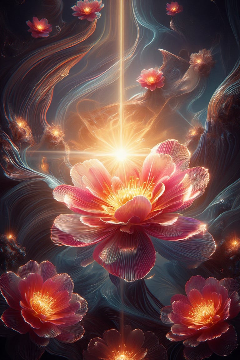 Masterpiece, Professional, Top Quality, High Resolution, High Detail, Perfect Detail,fantasy art. .,, backlight of sun, backlight, equinox flower. Manjusaka, lycorisradiata,彼岸花,
