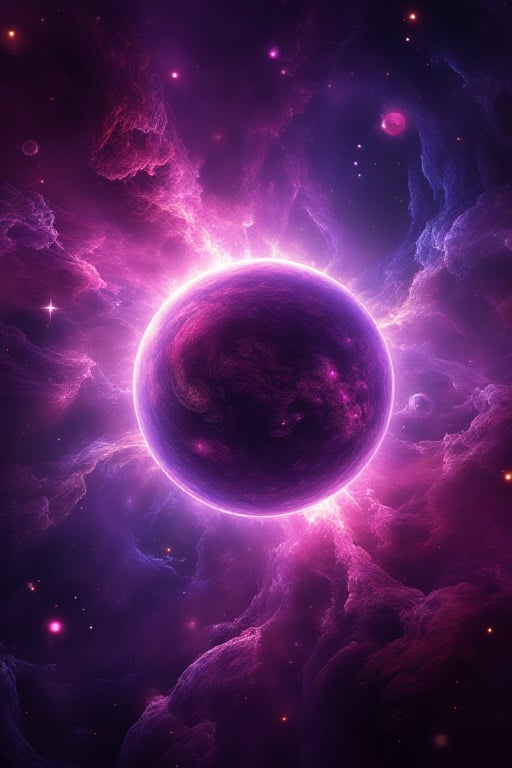 interstellar, purple light, planet, space, fancy