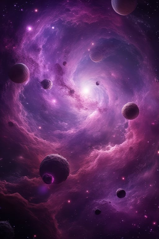 interstellar, purple light, planets, space, fancy, milky way