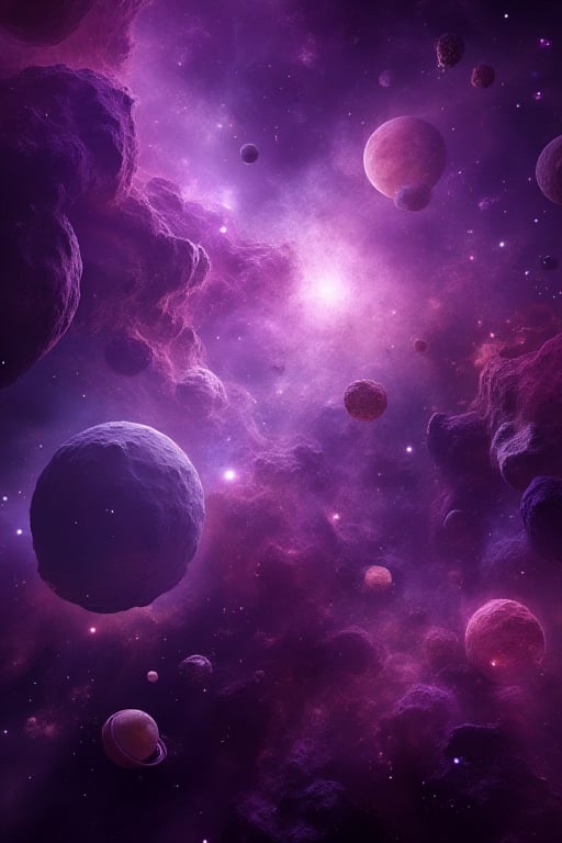 interstellar, purple light, planets, space, fancy