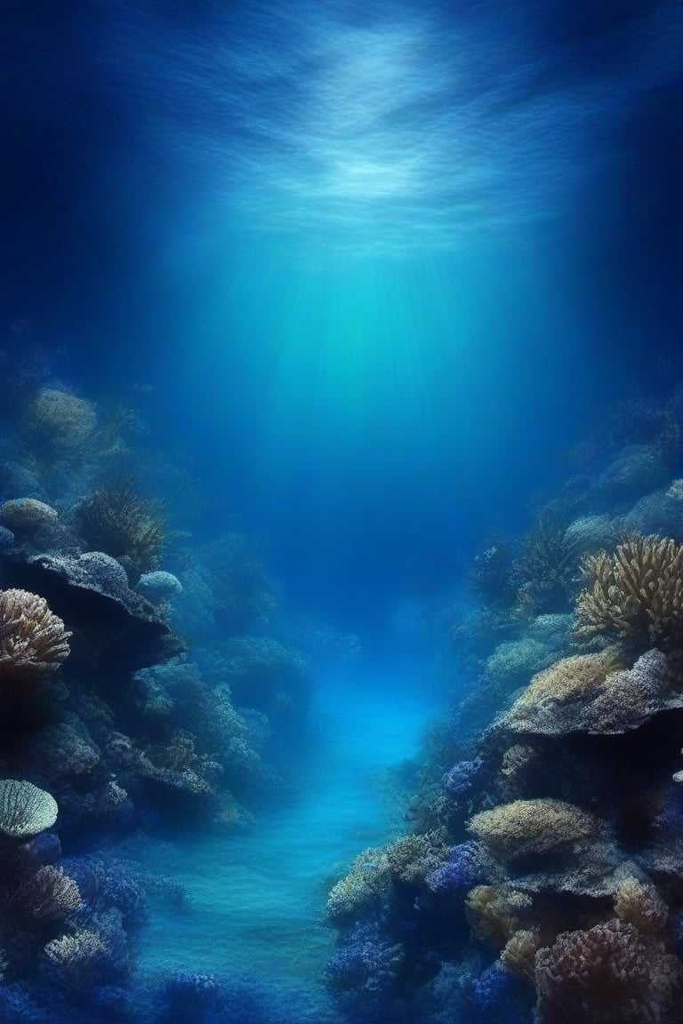 deep sea,deep sea background,, scenery, blue theme, ,waterscenery,, under deep water