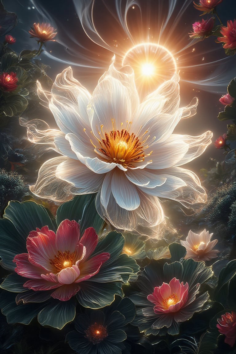 Masterpiece, Professional, Top Quality, High Resolution, High Detail, Perfect Detail,fantasy art. .,, backlight of sun, backlight, equinox flower. Manjusaka, lycorisradiata,彼岸花,
