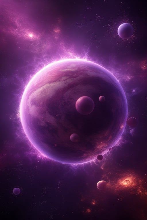 interstellar, purple light, planet, space, fancy