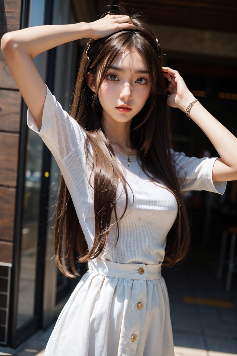 girl with one hand in hair by user_669861507986679884esk on Tensor.Art