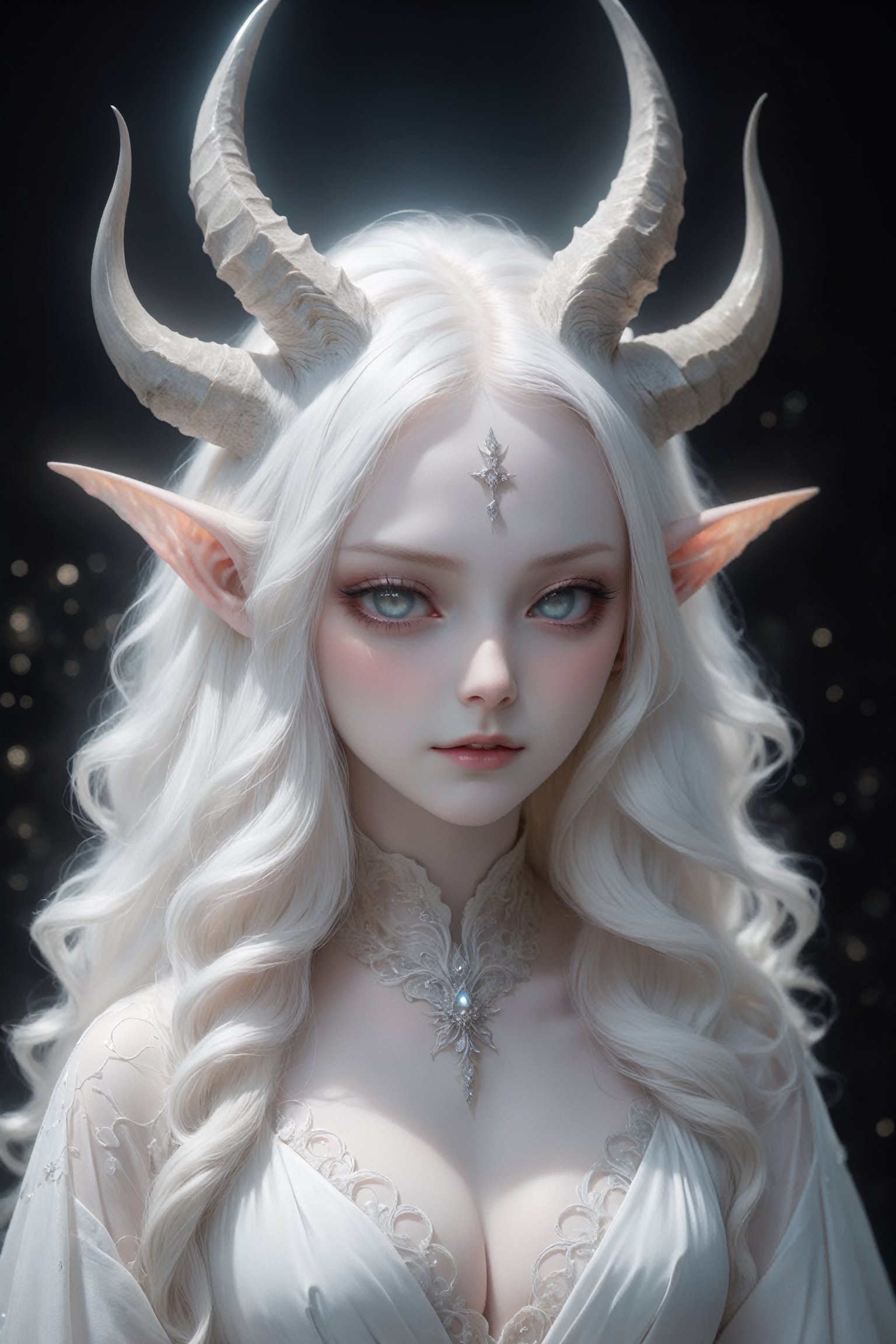 ((full_body)),  ,  sensual albino demon girl with enchantingly beautiful by CaptFantastic on Tensor.Art