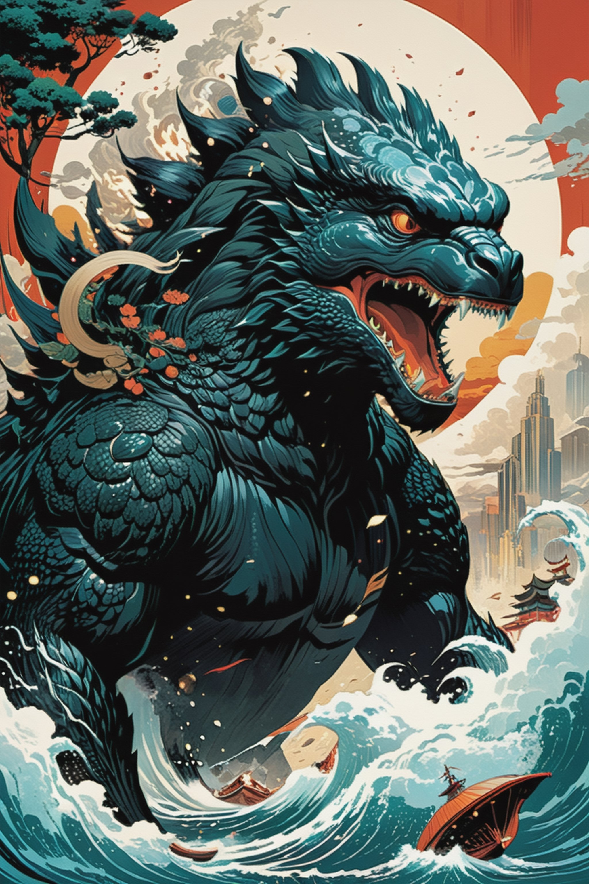 japanese culture,  legend,  godzilla by CaptFantastic on Tensor.Art