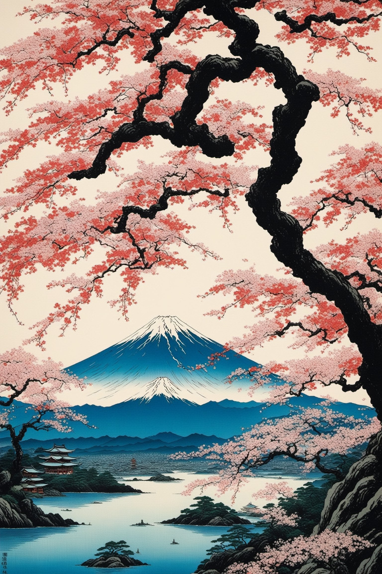Japanese Woodblock Style Image,  in the style of hiroshige,  hokusai by CaptFantastic on Tensor.Art