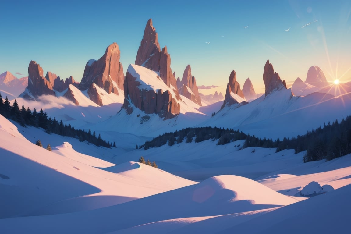 Sea of clouds,  peaks,  sunrise by 靜川湊 on Tensor.Art