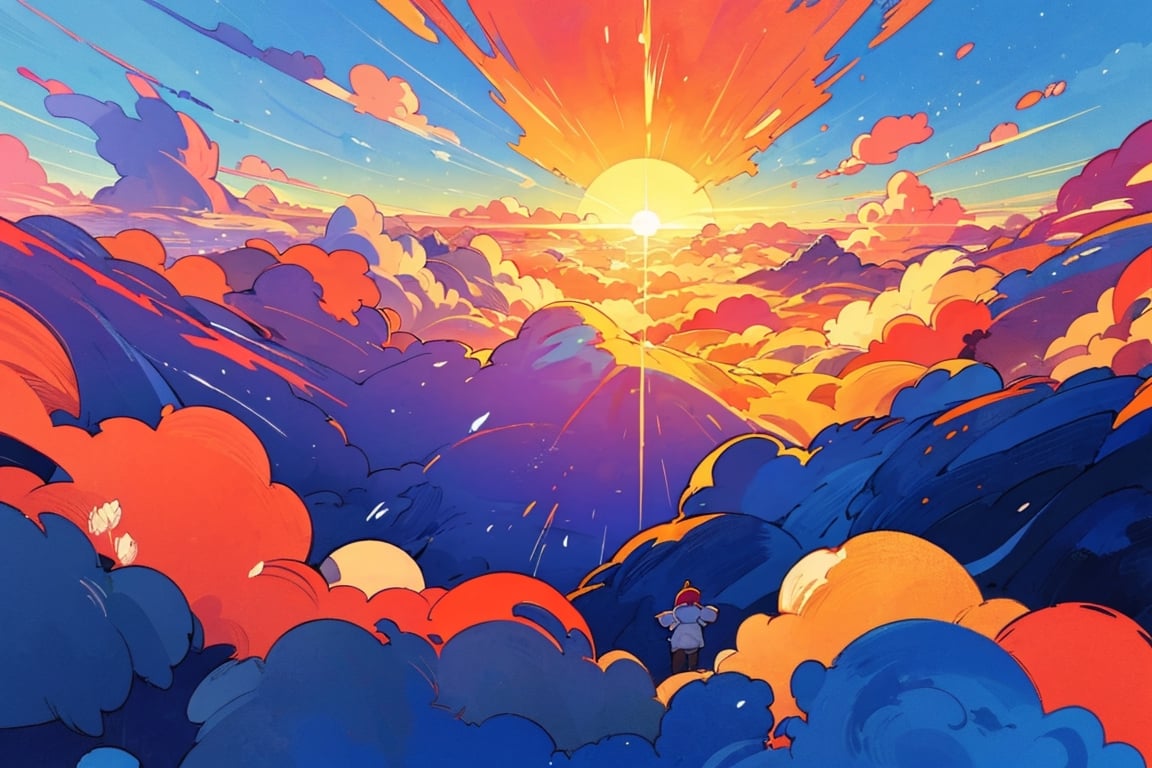 Sea of clouds,  peaks,  sunrise by 靜川湊 on Tensor.Art