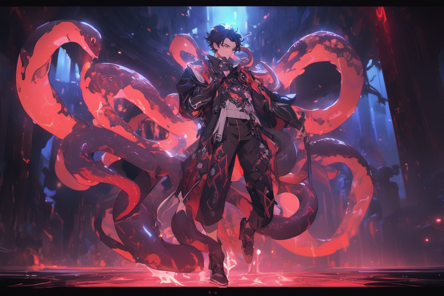 solo,  long hair,  short hair by 靜川湊 on Tensor.Art