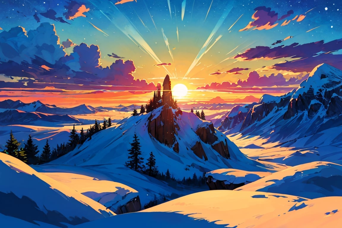 Sea of clouds,  peaks,  sunrise by 靜川湊 on Tensor.Art