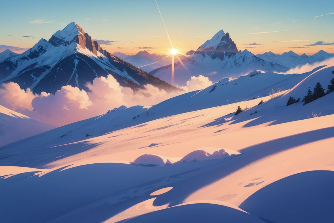 Sea of clouds,  peaks,  sunrise by 靜川湊 on Tensor.Art
